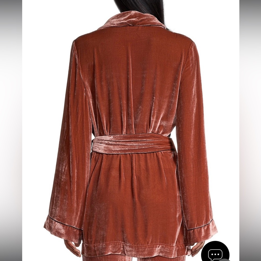 Bon vivant Velvet Robe in Warm Rust - Picture 7 of 10